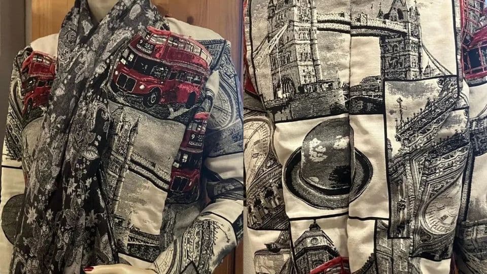 Mit Schirm, Charme und viel Fingerspitzengefühl: Die Lieblingsjacke im royalen Design ist handgenäht.