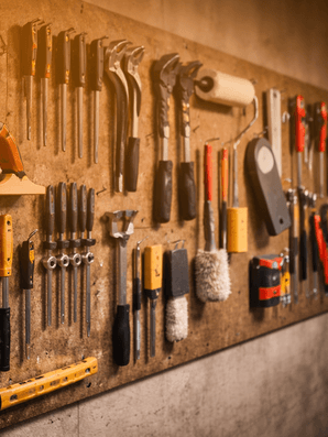 Gut sortierte Werkzeuge