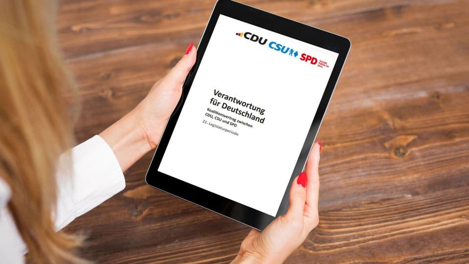 Der Koalitionsvertrag von CDU/CSU und SPD trägt den Titel „Verantwortung für Deutschland“.