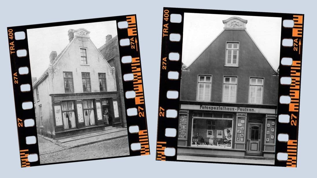 Die Fassade von Foto Paulsen im Wandel der Zeit.