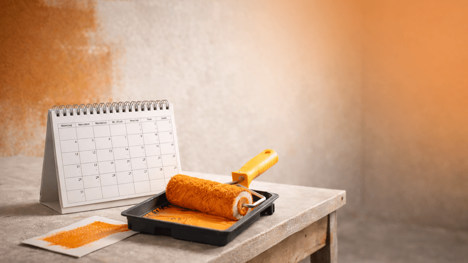 Kalender und Farbrolle