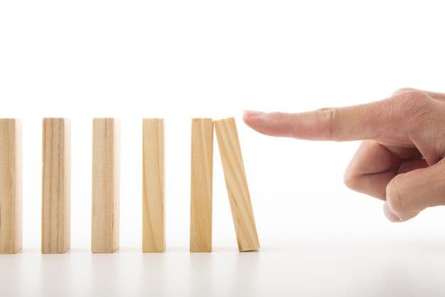 hand push down the wall concept