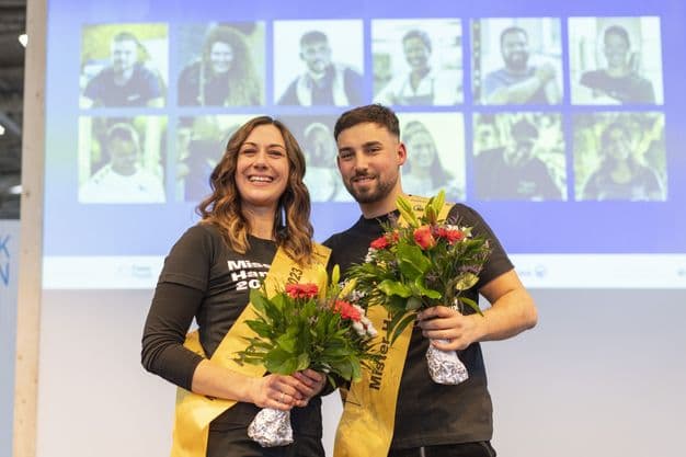 So sehen die Sieger 2023 von „Miss und Mister Handwerk 2023“ aus: Maren Kogge und Tarek Legat.