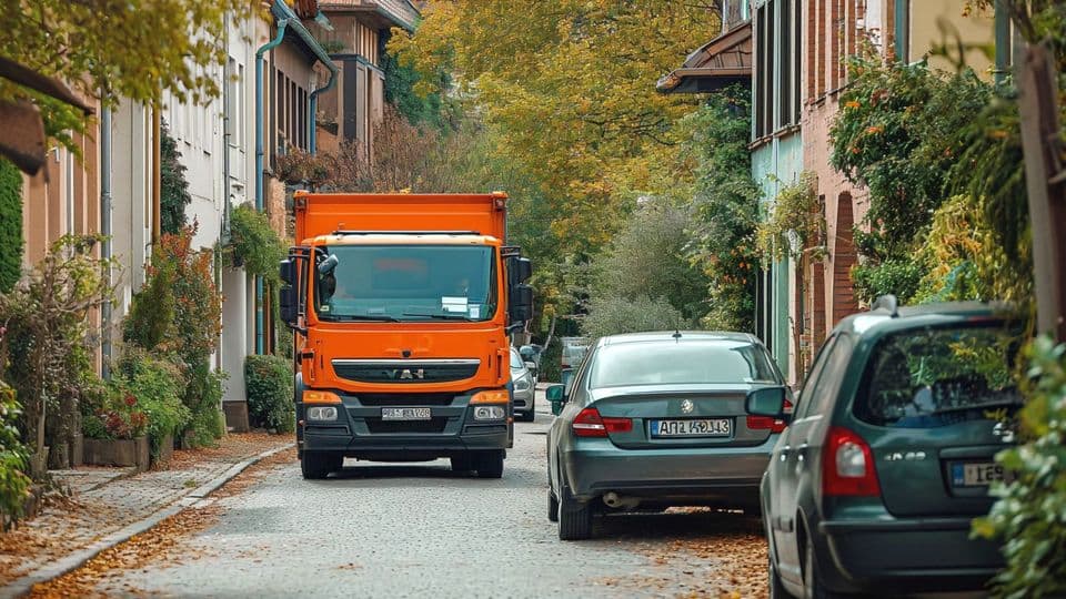 Autofahrer müssen beim Überholen der Müllabfuhr so langsam fahren, dass sie ihr Fahrzeug sofort zum Stehen bringen können.