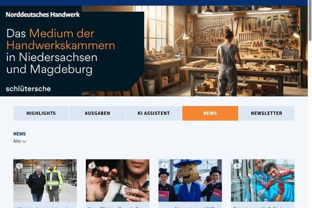 Ausgabenübersicht: Für jede regionale Ausgabe des Norddeutschen Handwerks erscheint zunächst die Übersicht der Ausgaben.