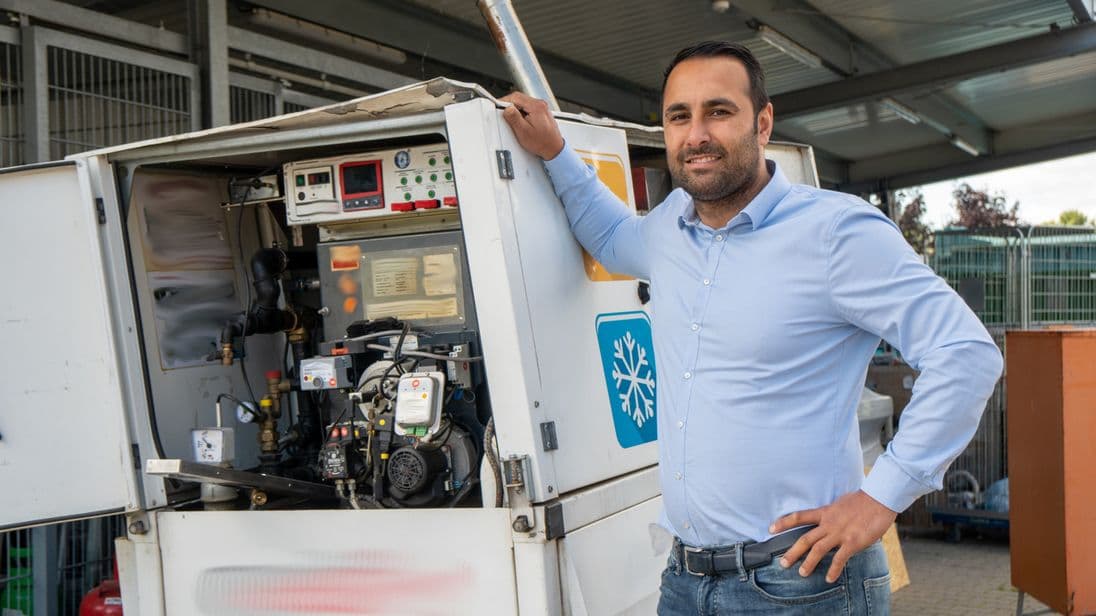 Ein Totalschaden gab den Anstoß. Dieses mobile Heizgerät auf Ölbasis fiel einem Sturm zu Opfer. 