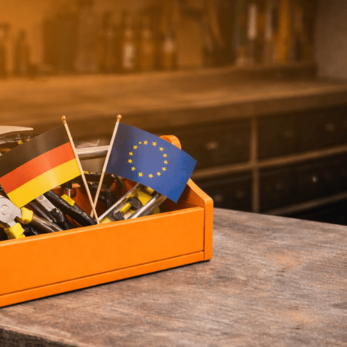 Fahnen in Werkzeugkiste