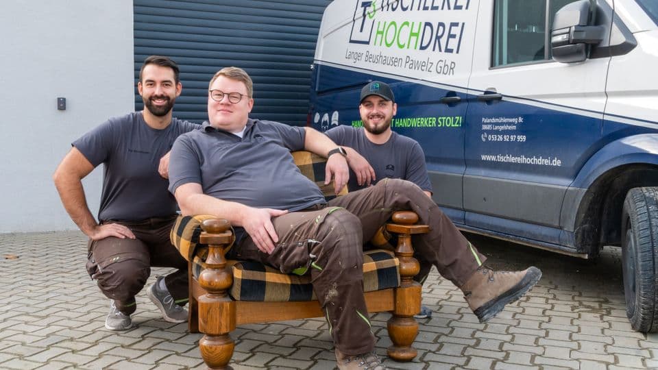 Drei Meister, ein Unternehmen (v.l.): Kai Beushausen, Tim Langer und Niklas Pawelz bilden die Tischlerei³.