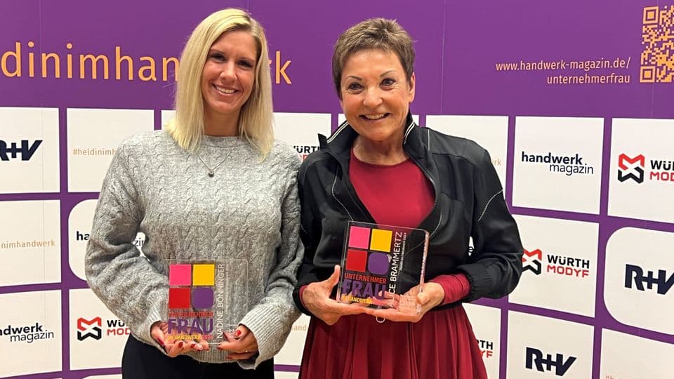 Ausgezeichnet als „Unternehmerfrau im Handwerk“ und „Heldin im Handwerk“: Nadine Bönninger (li. ) und Alice Brammertz (re.)