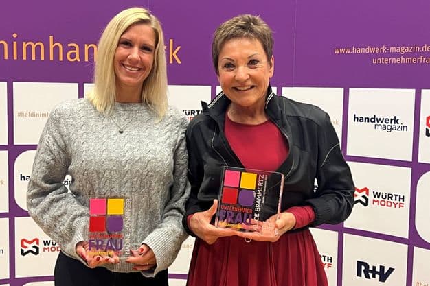 Ausgezeichnet als „Unternehmerfrau im Handwerk“ und „Heldin im Handwerk“: Nadine Bönninger (li. ) und Alice Brammertz (re.)