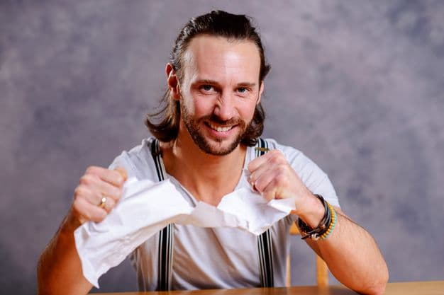 young man is annoyed about a letter