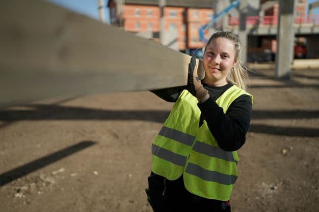 Hannah Scheurer liebt ihre Arbeit als Zimmerin auf der Baustelle und möchte ihren Meister machen.