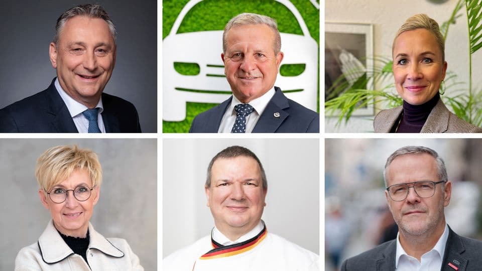 Sprechen für ihre Branchen: Frank Senger, Thomas Peckruhn, Sandra Kowalski (oben, v.l.), Manuela Härtelt-Dören, Roland Ermer, Jörg Dittrich.