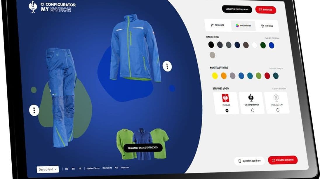 Kleidung in Wunschfarben: Mit dem Konfigurator von Engelbert Strauss können Handwerker ihre Firmenkleidung selbst gestalten.