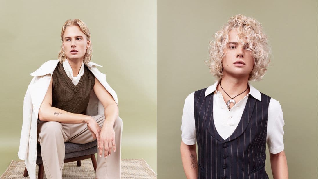 Retro-Vibes mit langen Haaren.